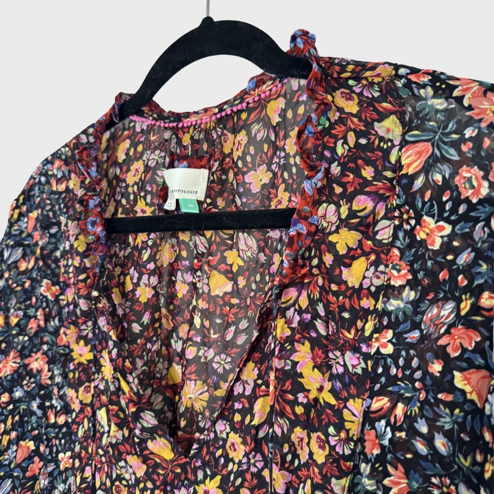 Anthropologie Floral Long-Sleeve Dress - Picture 4 of 7